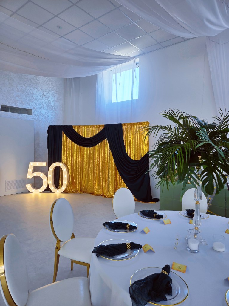 Svietiace čísla 50 na narodeninovej oslave v All in Sissi, Hlohovec .